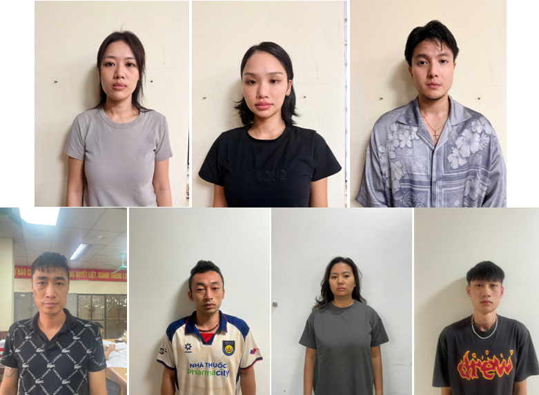Các đối tượng trong vụ Tổ chức sử dụng trái phép chất ma túy xảy ra tại khu vực bãi tắm Tùng Thu (Đặc khu Cát Hải)