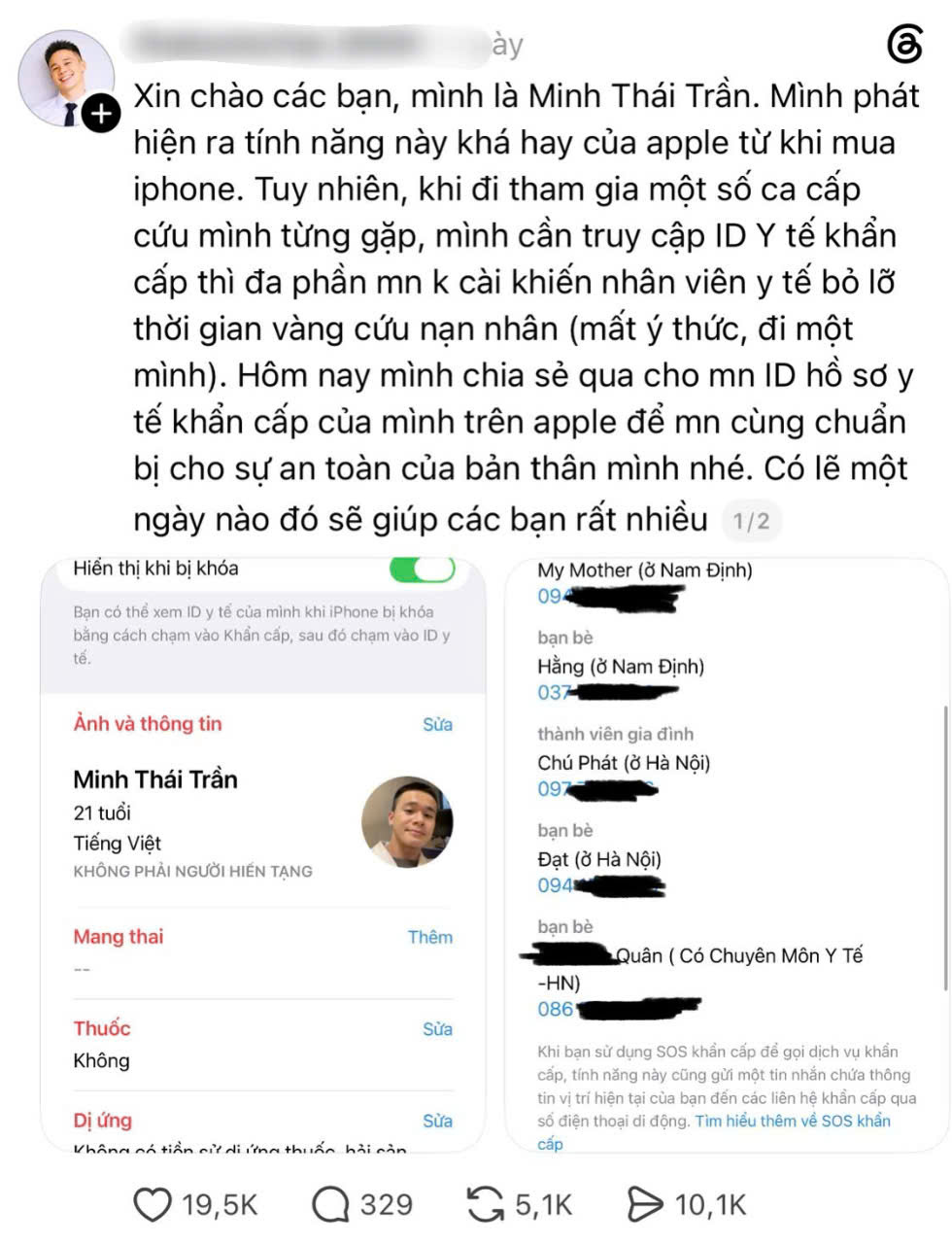 Bài chi sẻ đang viral khắp MXH (Ảnh: Theard)