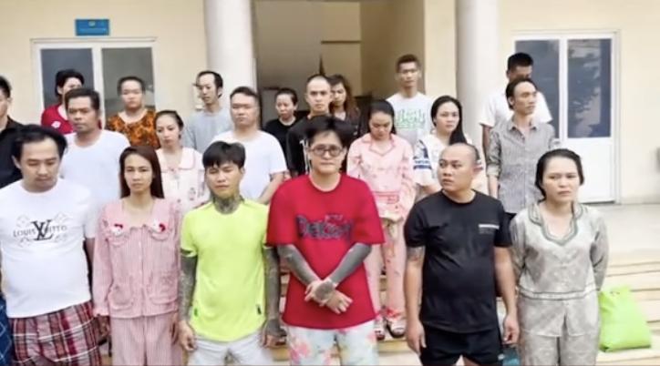 Các đối tượng trong đường dây ma túy bị công an bắt giữ - Ảnh: PAST