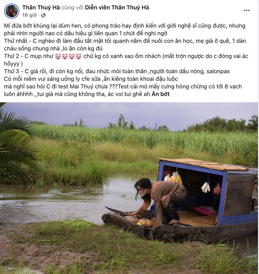 Chia sẻ thẳng thắn của nữ diễn viên được đăng tải trên trang FB cá nhân (Ảnh chụp màn hình)