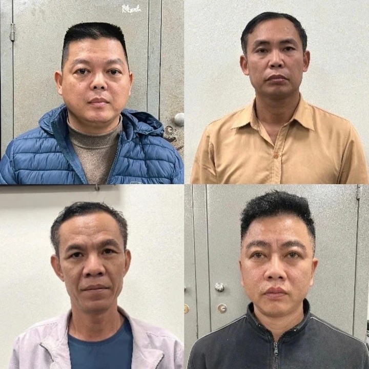 Các đối tượng bị bắt giữ vì dựng kịch bản mua bán thiên thạch giả, nhằm lừa đảo trong vụ án ở Bắc Ninh.