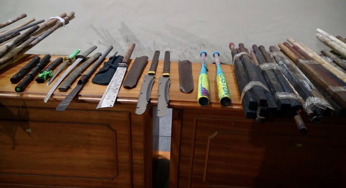 Hung khí được thu giữ. Ảnh: Công an Thành phố Hồ Chí Minh.
