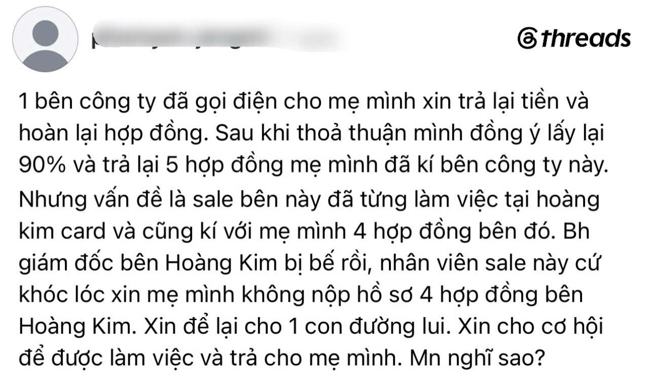 Bài viết được con bà đăng tải trên MXH (Ảnh: Theard)