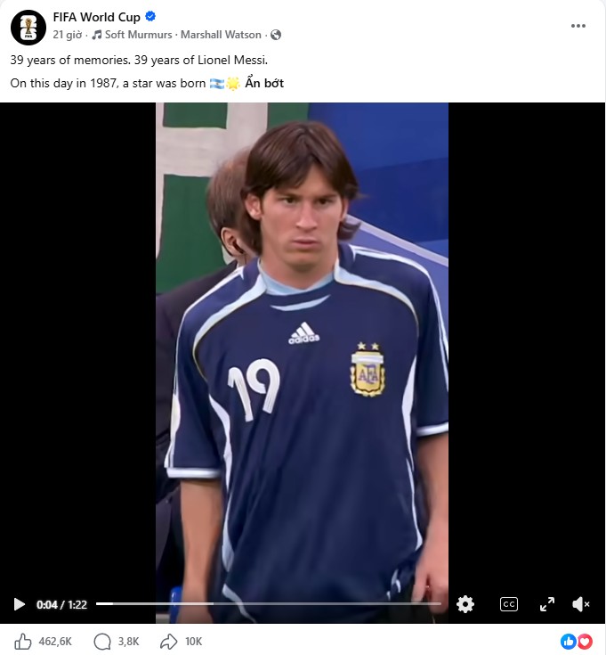 Bài đăng chúc mừng sinh nhật kèm video clip đầy ấn tượng của FIFA.