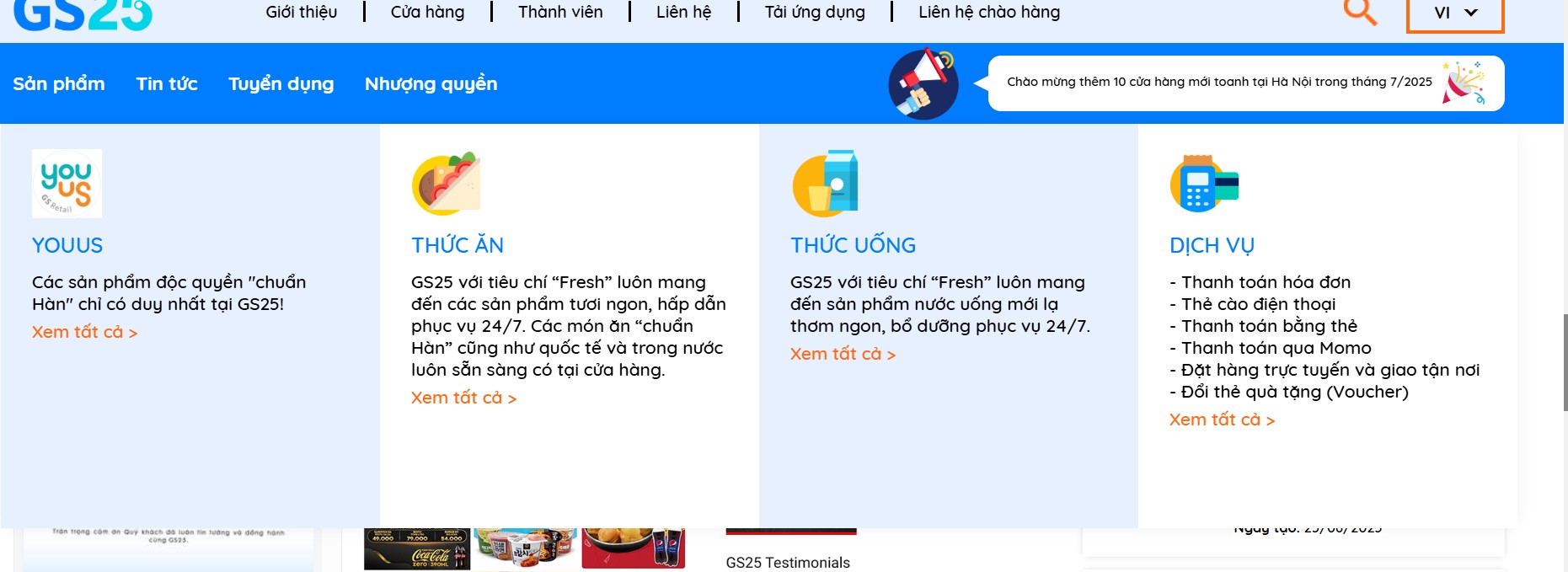 GS25 luôn đưa ra tiêu chí “Fresh” trong vận hành