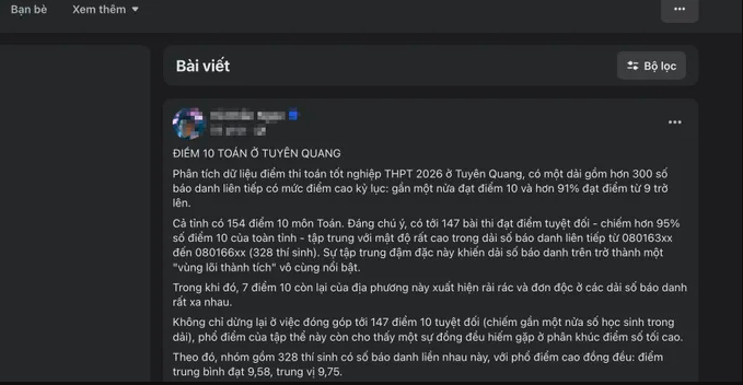 Ai là người phanh phui sự bất thường điểm Toán tại Tuyên Quang?