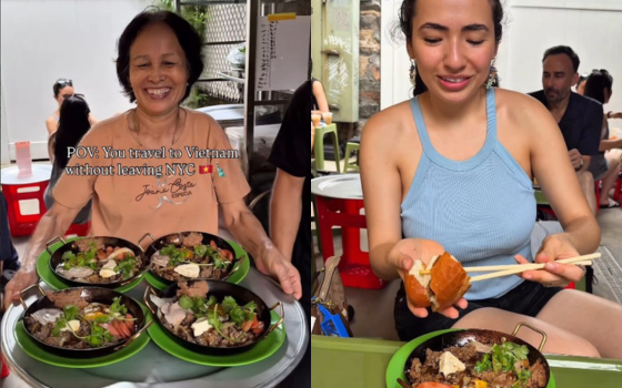 Bánh mì chảo vô cùng đắt khách.