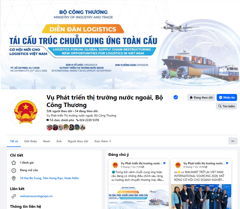 Doanh nghiệp có thể chủ động tìm kiếm cơ hội công khai từ Bộ Công Thương (Ảnh: Chụp màn hình)