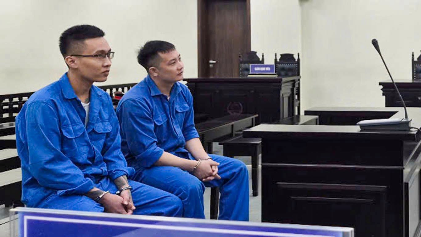 Các đối tượng tại toà xét xử (Ảnh: Cục An ninh mạng và phòng, chống tội phạm sử dụng công nghệ cao)
