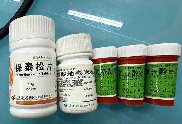 Lọ thuốc chứa hoạt chất Phenylbutazone mà người bệnh đã sử dụng (Ảnh: Bệnh viện Bạch Mai)