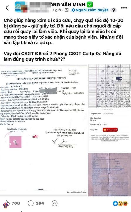 Sau khi xem xét, nam tài xế đã được hủy biên bản vi phạm hành chính - Ảnh: Cục CSGT