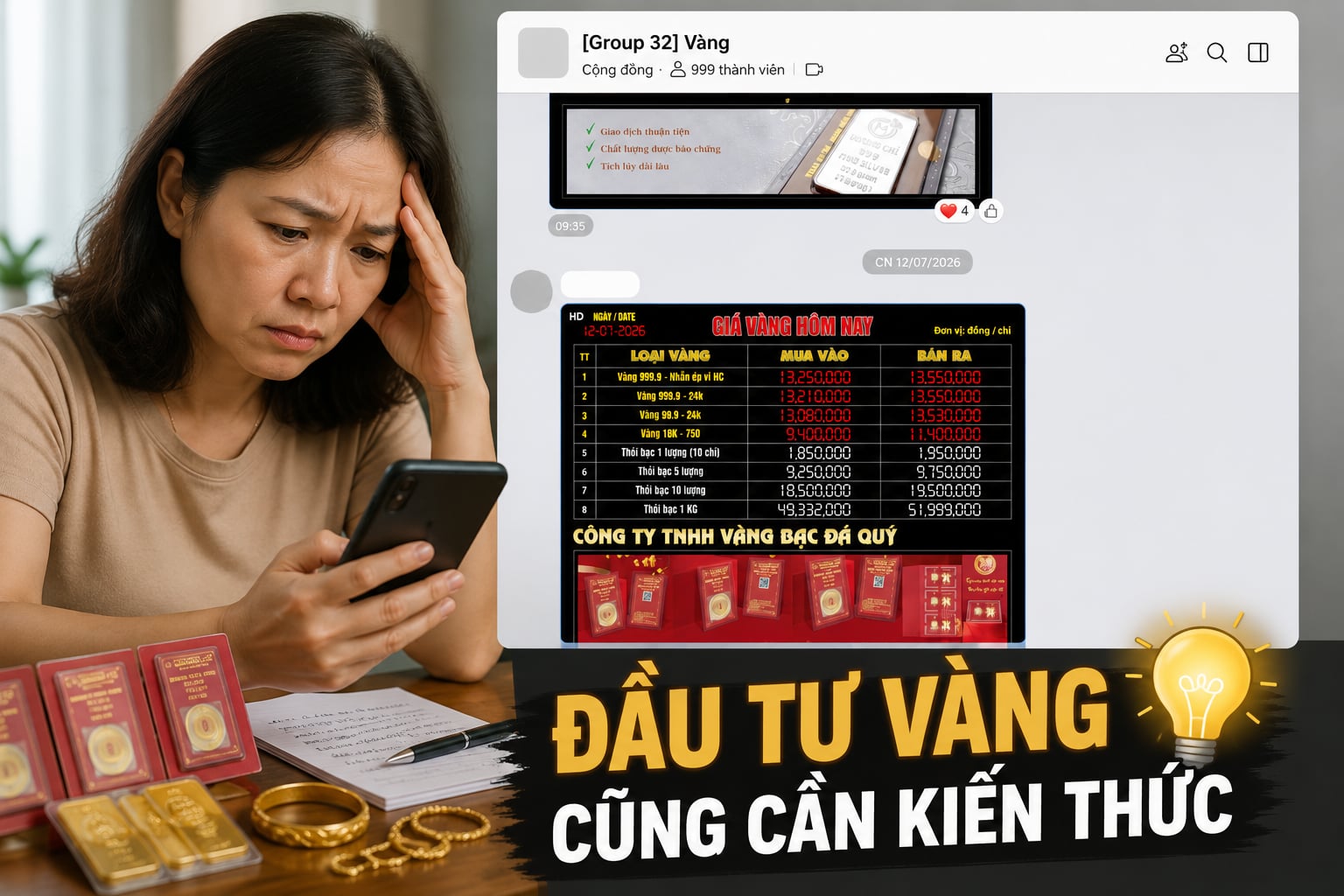 Group gần 1000 thành viên của một nhà vàng ở Bắc Ninh (Ảnh có sự hỗ trợ của AI)