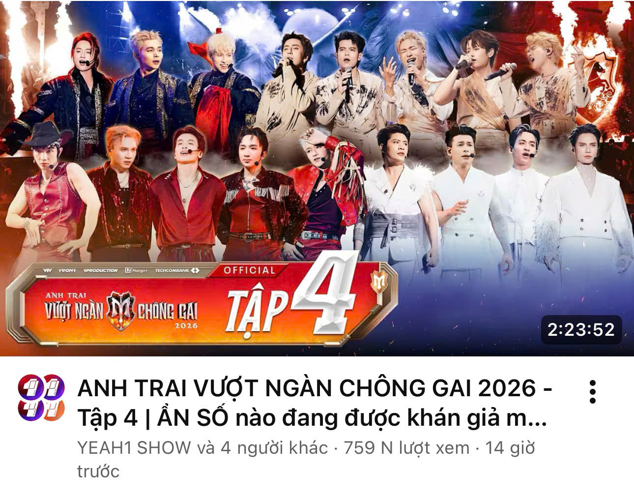 Sau 14 tiếng phát sóng, chương trình đang mang về hơn 759 nghìn lượt xem