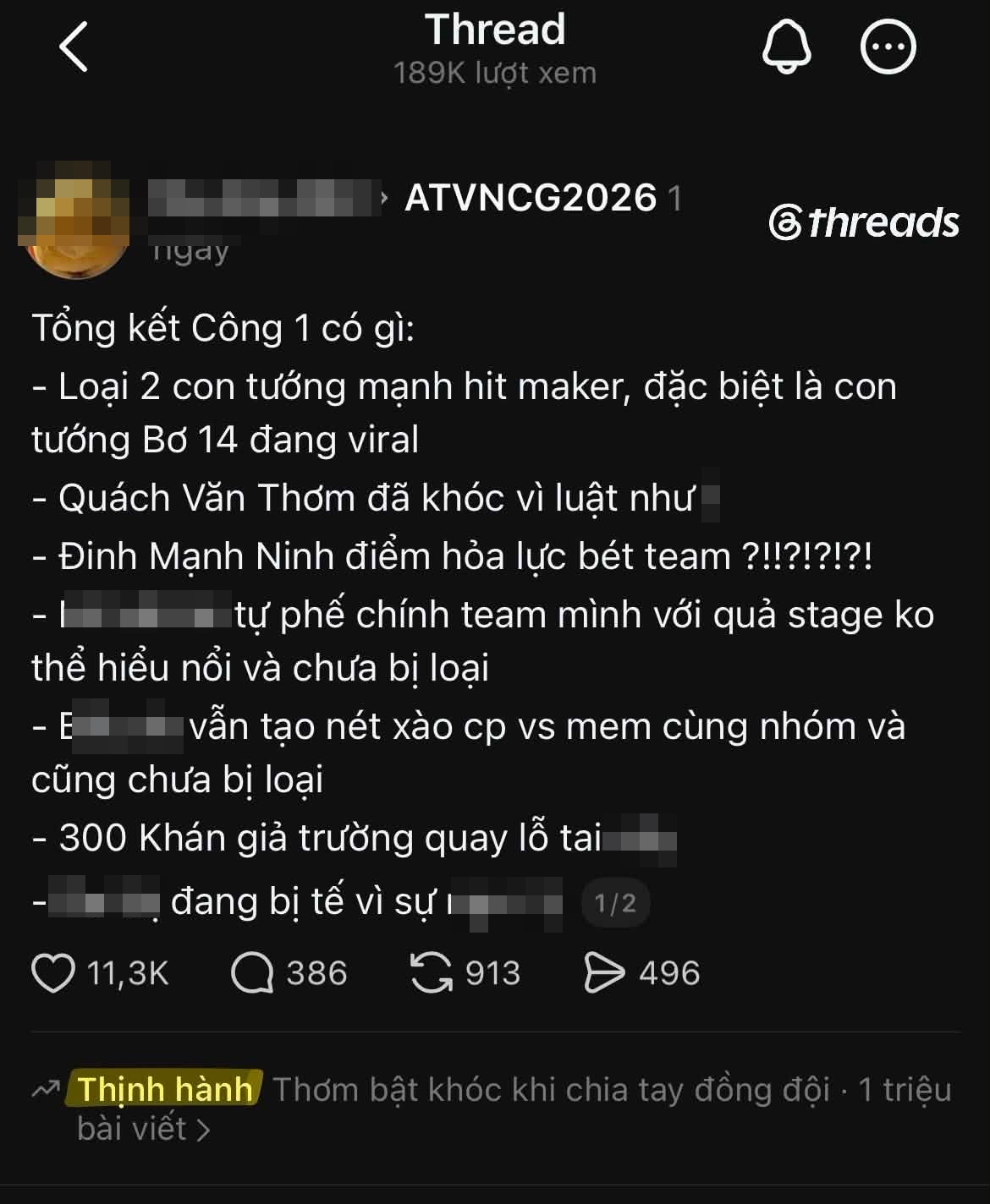 Hiệu ứng phẫn nộ sau cú loại kép 14 Casper, Vương Anh Tú sau Công diễn 1 kéo theo chùm tin đồn: 10.000 bình luận dồn vào fanpage Yeah 1