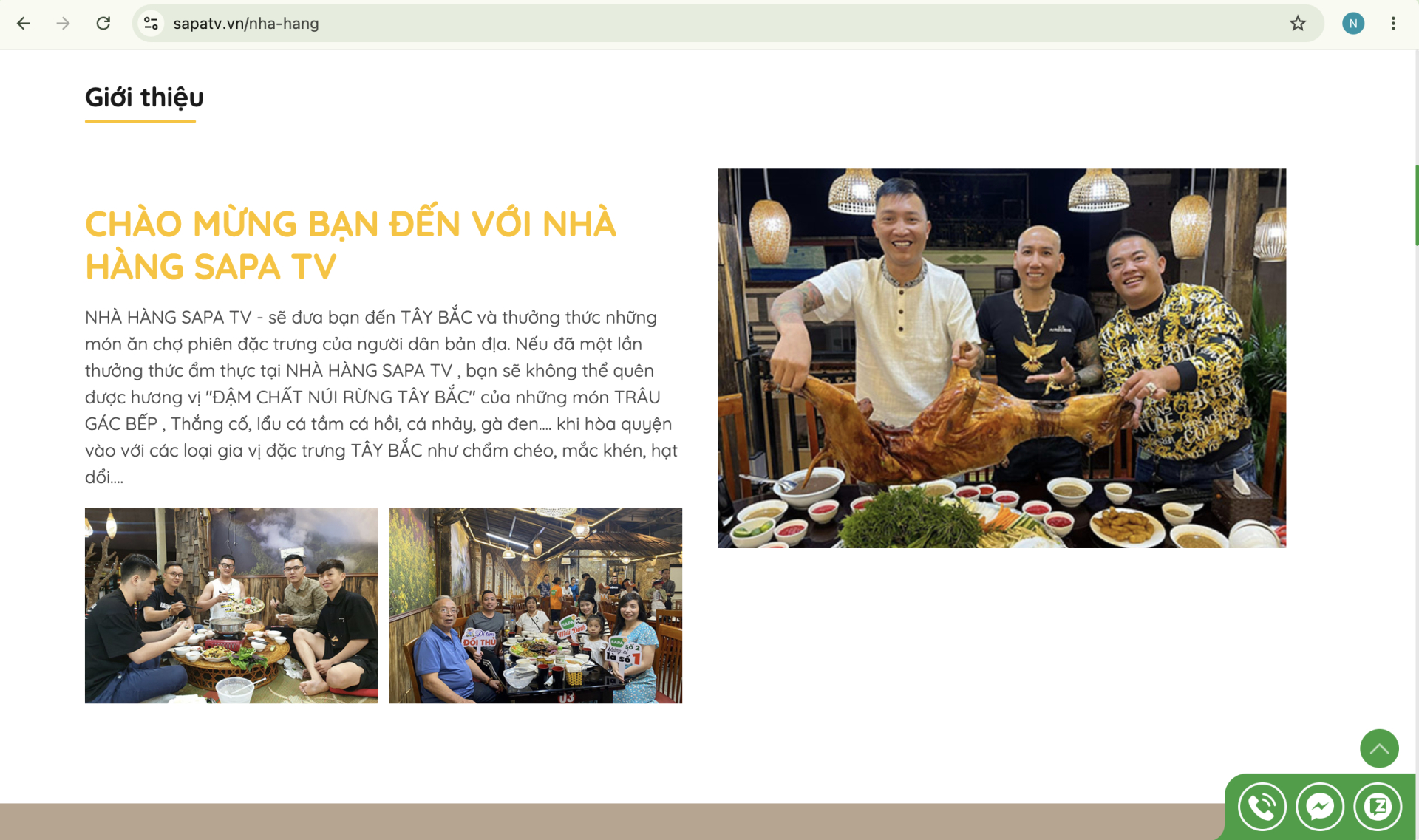 Nhà hàng Sapa TV là một cơ sở kinh doanh thuộc hệ thống Sapa TV của Hải Sapa (Ảnh: Cap màn hình)