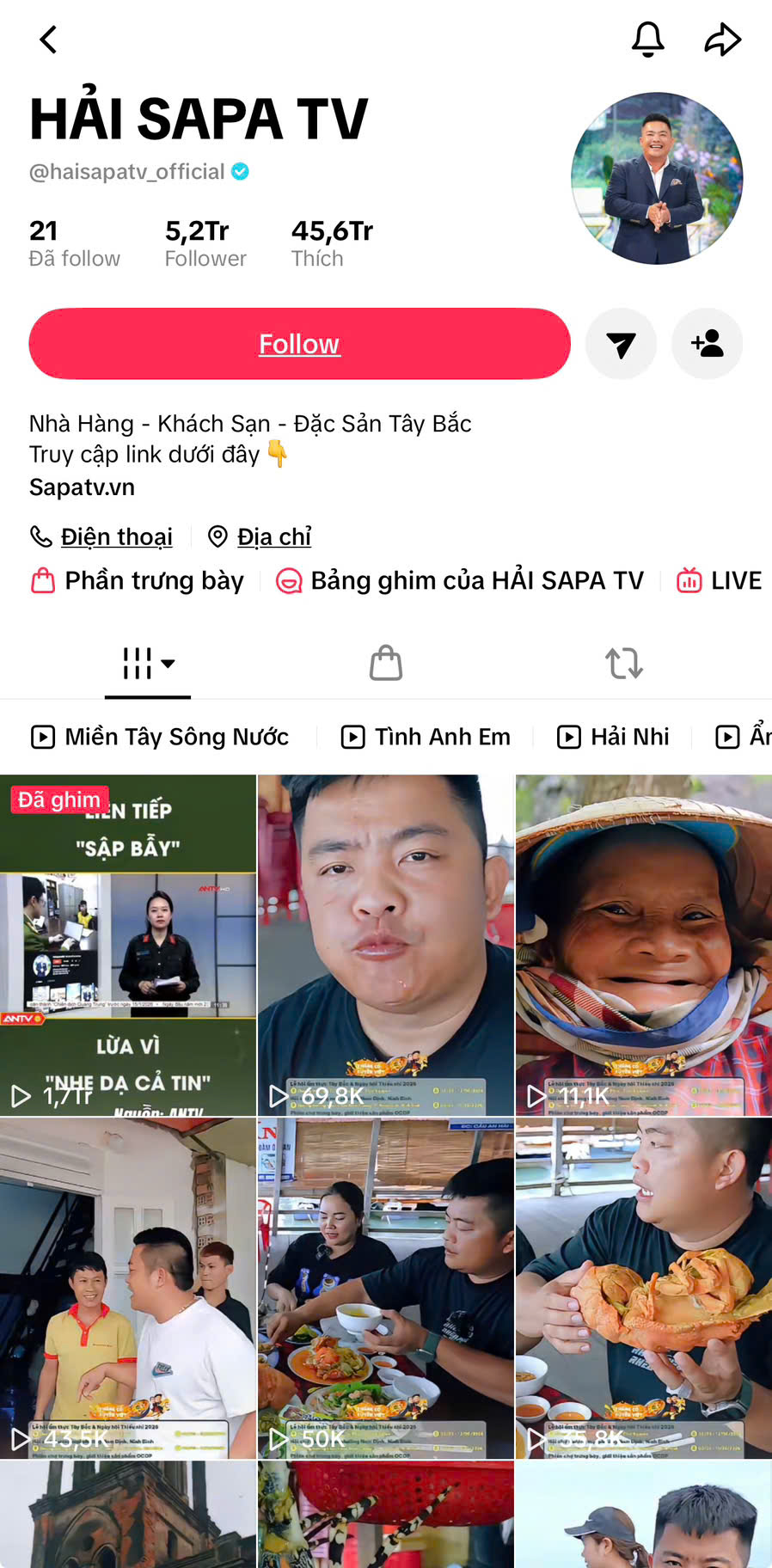 Hải Sapa là gương mặt quen thuộc với nhiều bạn trẻ trên mạng xã hội, đặc biệt qua những video về ẩm thực, đặc sản và cuộc sống vùng Tây Bắc