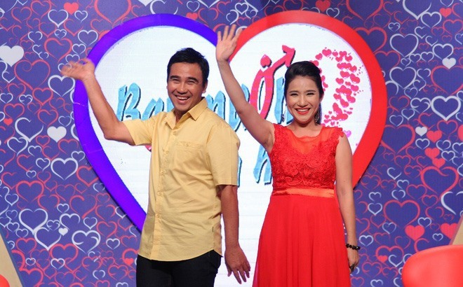 Cô ghi dấu ấn cùng MC Quyền Linh trong show Bạn muốn hẹn hò. Ảnh: Bạn muốn hẹn hò.
