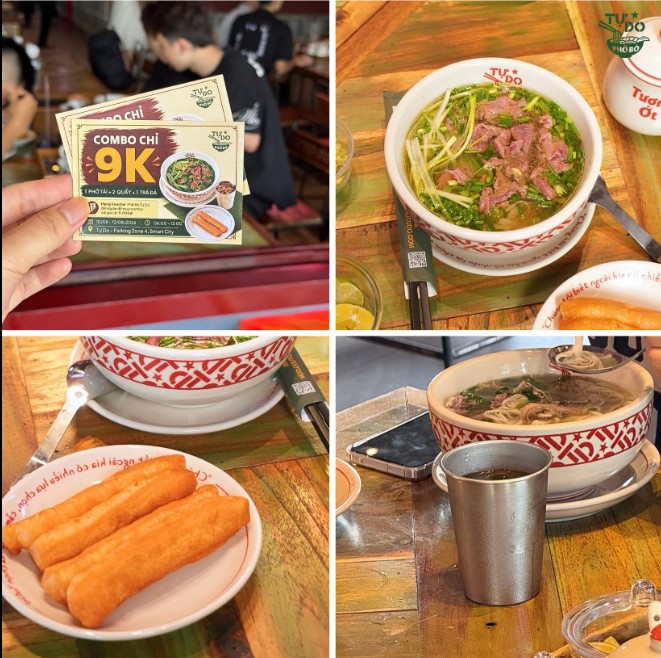 Combo trải nghiệm ở những ngày Phở Bò Tự Do bán thử - Ảnh: FBNV