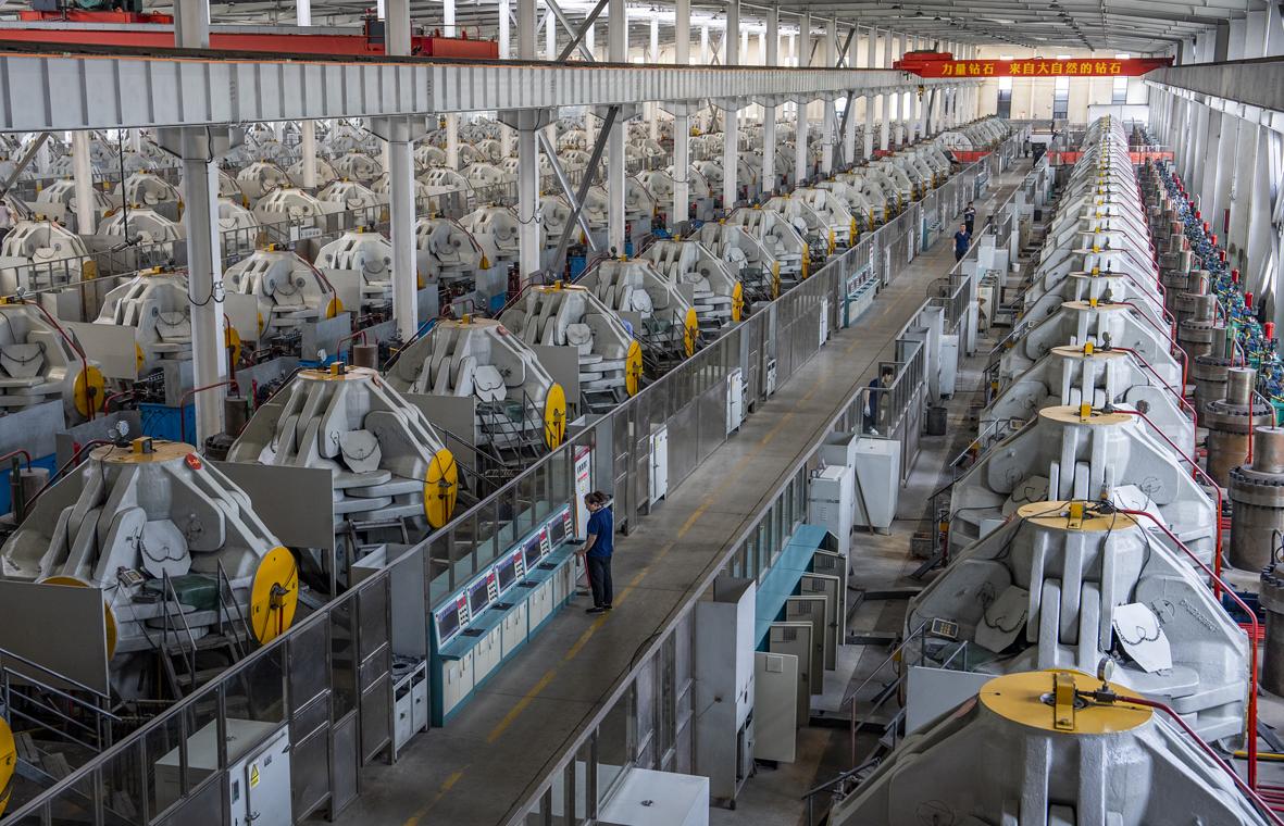Hệ thống máy ép khối 6 mặt áp suất cao nhiệt độ cao trong nhà máy sản xuất kim cương nhân tạo