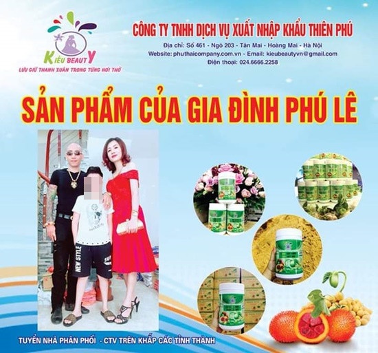 Hình ảnh quảng cáo về sản phẩm của gia đình Phú Lê - Ảnh: Công Lý