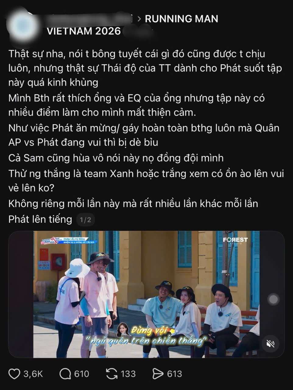   Bài đăng nhận nhiều tương tác, thu hút sự chú ý trên mạng xã hội Threads sau khi đặt vấn đề về thái độ của Trấn Thành với Liên Bỉnh Phát  (Ảnh Threads)  
