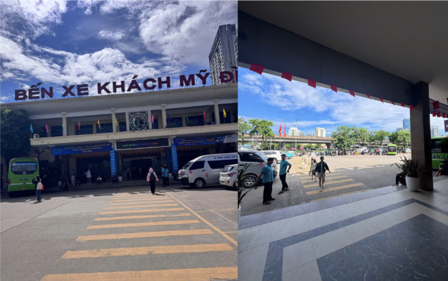 Lúc 15h ngày 28/8, Bến xe Mỹ Đình vẫn duy trì hoạt động bình thường, hành khách liên tục đến và rời bến. Lượng người và phương tiện có xu hướng tăng so với ngày thường, tuy nhiên chưa xuất hiện tình trạng quá đông
