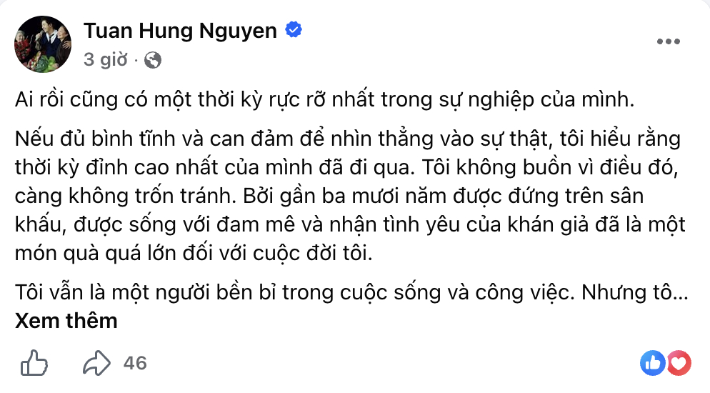 Những chia sẻ trên trang cá nhân của nam ca sĩ nhanh chóng thu hút sự chú ý (Ảnh: chụp màn hình)