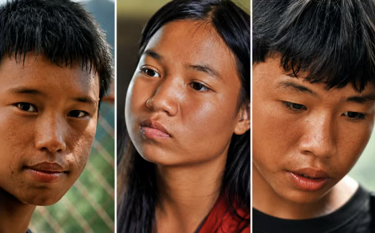 Những người sống sót sau trận lũ lụt (từ trái sang): Akash Tamang, 14 tuổi; Anju Tamang, 12 tuổi và Samir Tamang, 16 tuổi. Cả ba đã mất anh chị em, cha mẹ hoặc những người thân yêu khác trong trận lũ ngày 26/8 (Ảnh: Inquirer)