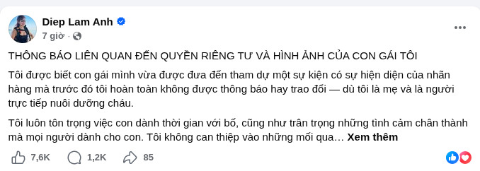 Những dòng chia sẻ trong đêm muộn được nữ nghệ sĩ đăng tải (Ảnh: FBNV)