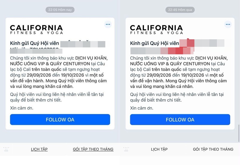 Các hội viên đồng loạt chia sẻ vô cùng bất ngờ khi nhận được thông báo từ California 