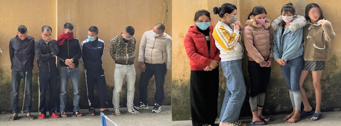 Nhóm nam nữ thanh niên bị bắt quả tang khi đang sử dụng ma túy tại quán karaoke trên địa bàn thị xã Nghi Sơn