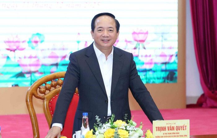 Đồng chí Trịnh Văn Quyết, Bí thư Trung ương Đảng, Trưởng ban Tuyên giáo và Dân vận Trung ương. Ảnh: VGP