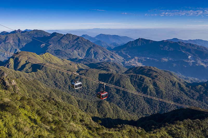 Hệ thống cáp treo Sun World khai mở những trải nghiệm du lịch độc đáo. Ảnh: Ánh Dương.