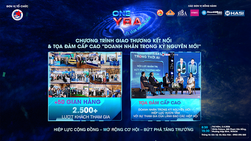Hơn 2.500 doanh nhân hội tụ tại One YBA - Kết Tâm Vươn Tầm, mở ra không gian kết nối đa hiệp hội