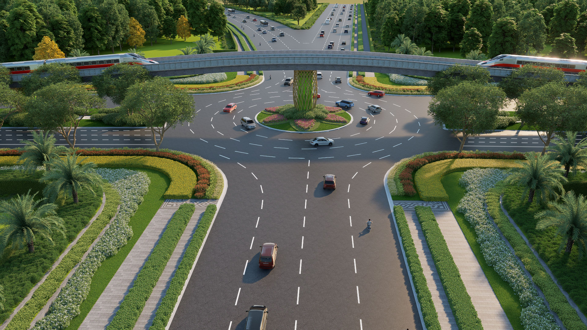 Tuyến LRT hiện đại chạy dọc trục giao thông ĐT.975, kết nối xuyên suốt đảo Ngọc đang được gấp rút thi công.