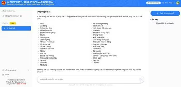 Giao diện Hỏi - đáp pháp luật.