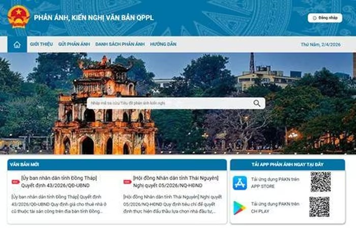 Bước đầu hình thành kênh tiếp nhận ý kiến của người dân, doanh nghiệp trên Cổng Pháp luật quốc gia.