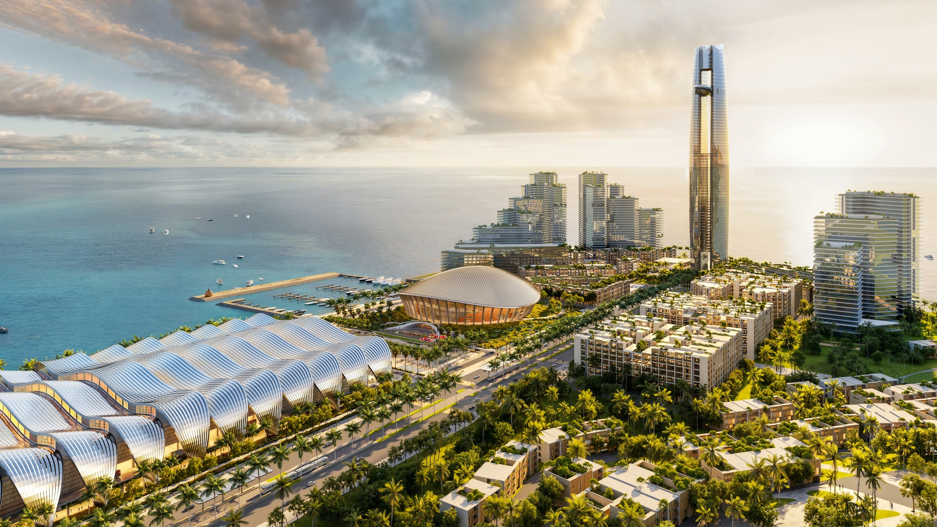 Phối cảnh các công trình trọng điểm phục vụ APEC 2027. Ảnh: Sun Group.