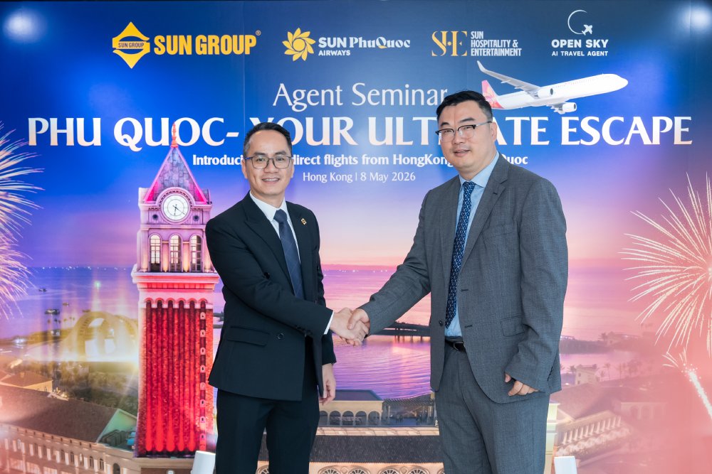 Hội thảo diễn ra tại Hong Kong, Trung QuốcĐại diện Sun PhuQuoc Airways và Tổng đại lý OpenSky tại sự kiện.