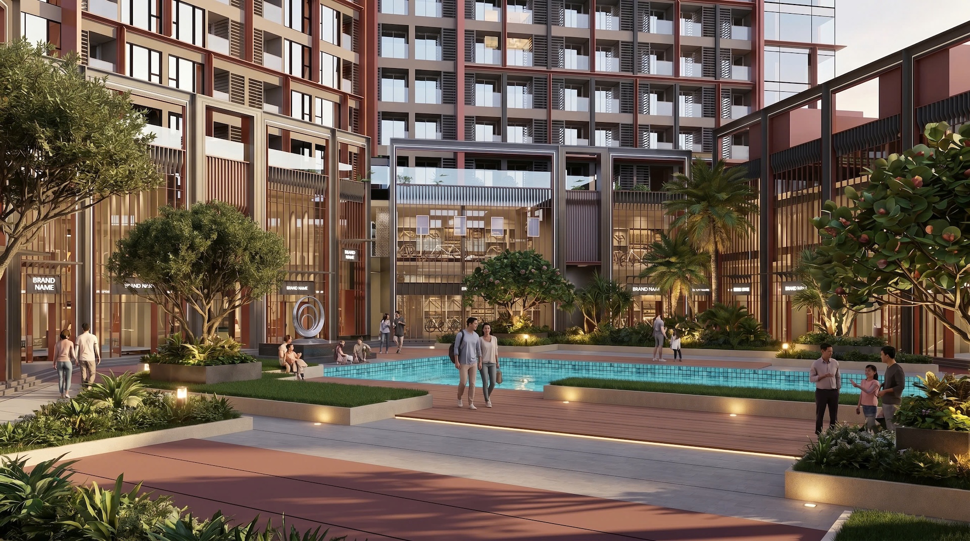 Bể bơi phong cách resort ngay dưới chân tòa tháp, mang đến đặc quyền sống thăng hoa cho cư dân Symphony 5. Ảnh: Ánh Dương.