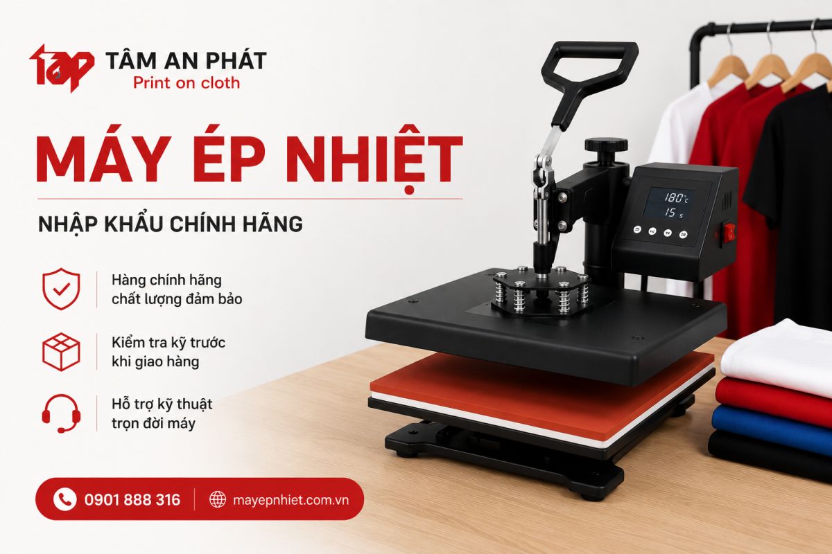 Tâm An Phát đồng hành cùng xưởng in với dòng máy ép nhiệt tối ưu chi phí và hỗ trợ trọn đời