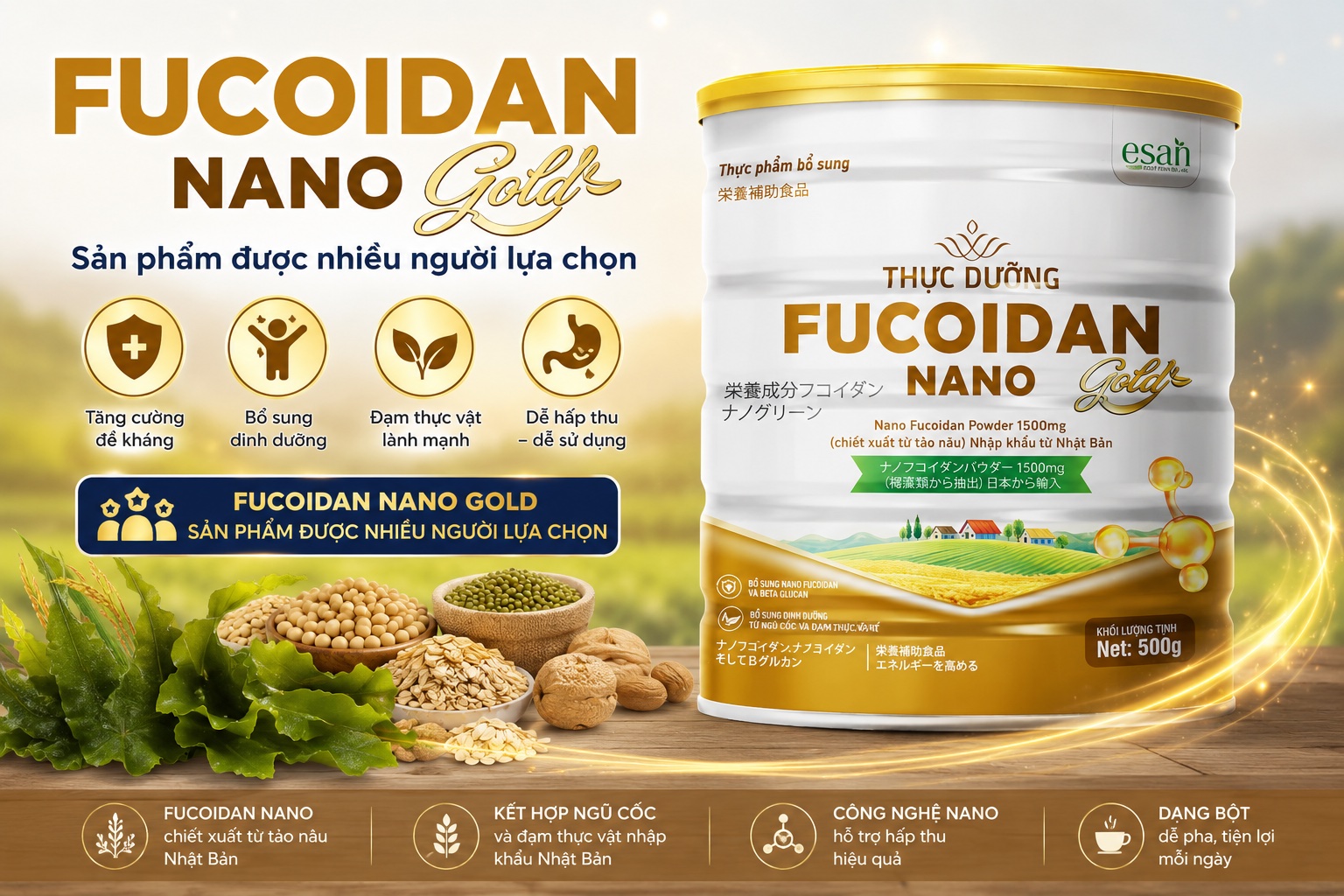 Fucoidan Nano Gold – Giải pháp dinh dưỡng hỗ trợ tăng cường đề kháng được nhiều người tin dùng