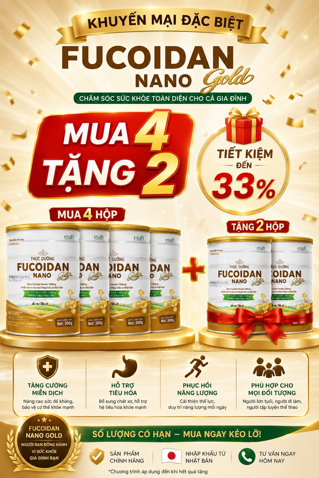 Fucoidan Nano Gold – Giải pháp dinh dưỡng hỗ trợ tăng cường đề kháng được nhiều người tin dùng