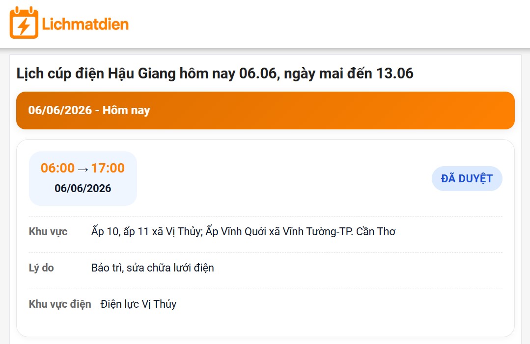 Lịch mất điện - Công cụ tra cứu lịch cúp điện nhanh, tiện lợi cho mỗi gia đình