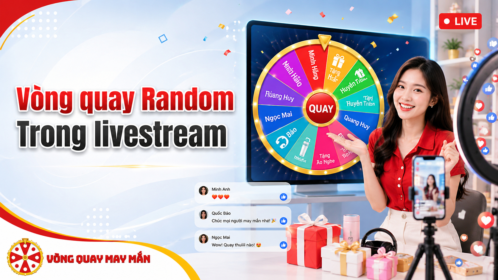 Random trong livestream khiến buổi livestream thu hút hơn.