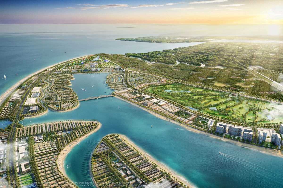 Không gian sống tại Vịnh Tiên được đặt giữa ba lớp cảnh quan: rừng ngập mặn, Paradise Lagoon và biển Thái Bình Dương. Ảnh: Vinhomes