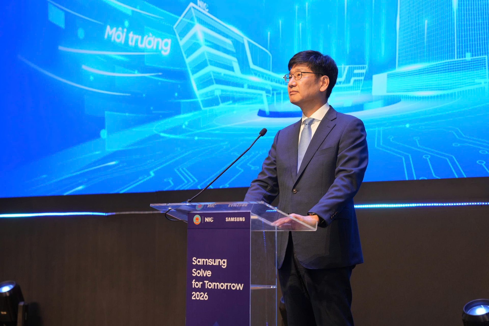 Ông Na Ki Hong, Tổng Giám đốc Samsung Việt Nam phát biểu tại sự kiện.