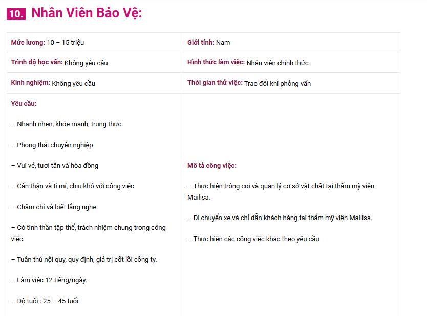 Mailisa trả lương