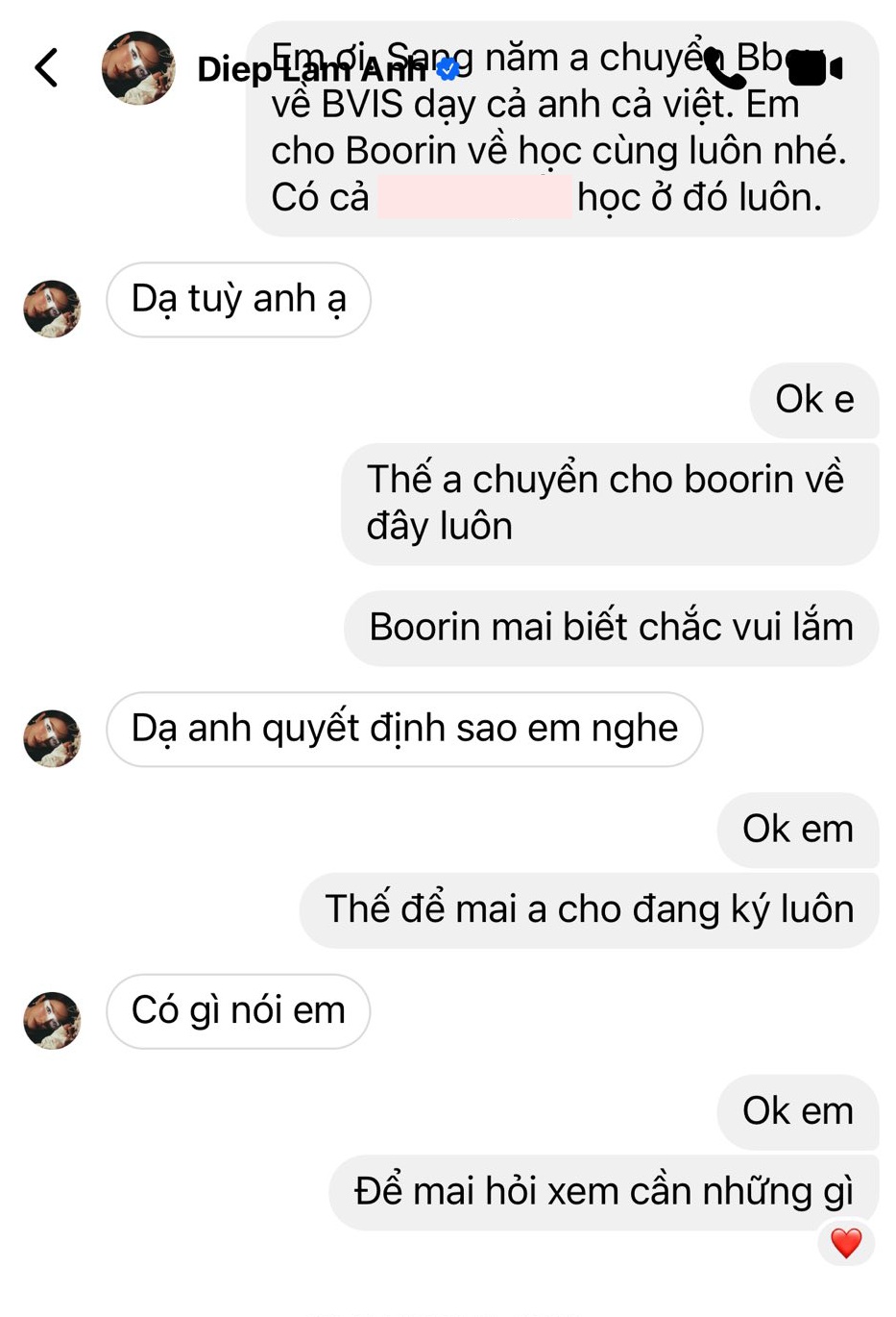 Diệp Lâm Anh vẫn xưng hô anh - em, dạ, vâng với chồng cũ