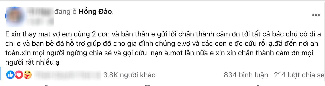Bài đăng của người chồng gây chú ý trên mạng xã hội
